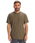 The Quiksilver Mens Kentin Pocket T-Shirt in Black Kentin Stripes