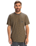 The Quiksilver Mens Kentin Pocket T-Shirt in Black Kentin Stripes