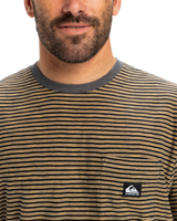 The Quiksilver Mens Kentin Pocket T-Shirt in Black Kentin Stripes