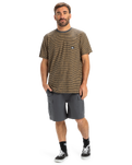 The Quiksilver Mens Kentin Pocket T-Shirt in Black Kentin Stripes
