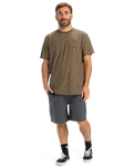 The Quiksilver Mens Kentin Pocket T-Shirt in Black Kentin Stripes