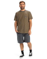 The Quiksilver Mens Kentin Pocket T-Shirt in Black Kentin Stripes