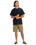 The Quiksilver Mens Slub Roundneck T-Shirt in Dark Navy