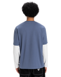 The Quiksilver Mens Mercury Layer Long Sleeve T-Shirt in Vintage Indigo