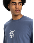 The Quiksilver Mens Mercury Layer Long Sleeve T-Shirt in Vintage Indigo