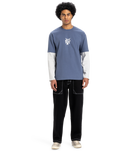 The Quiksilver Mens Mercury Layer Long Sleeve T-Shirt in Vintage Indigo