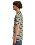 The Quiksilver Mens Tengha Stripe T-Shirt in Aloe Tengha