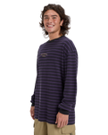 The Quiksilver Mens Mercury Old Hoops Long Sleeve T-Shirt in Purple Velvet