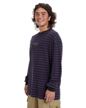 The Quiksilver Mens Mercury Old Hoops Long Sleeve T-Shirt in Purple Velvet