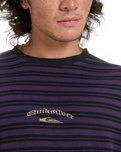 The Quiksilver Mens Mercury Old Hoops Long Sleeve T-Shirt in Purple Velvet
