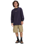 The Quiksilver Mens Mercury Old Hoops Long Sleeve T-Shirt in Purple Velvet