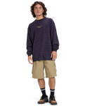 The Quiksilver Mens Mercury Old Hoops Long Sleeve T-Shirt in Purple Velvet