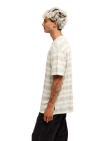 The Quiksilver Mens Birdwood Jacquard T-Shirt in Peyote Heritage Stripe Jacquard