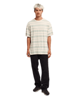 The Quiksilver Mens Birdwood Jacquard T-Shirt in Peyote Heritage Stripe Jacquard