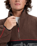 The Quiksilver Mens Omni Sherpa Fleece Jacket in Chocolate Brown