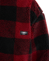The Quiksilver Mens Mercury Woodlands Sherpa Fleece Jacket in Woodlands Biking Red