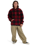 The Quiksilver Mens Mercury Woodlands Sherpa Fleece Jacket in Woodlands Biking Red