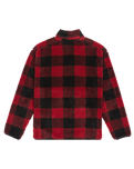 The Quiksilver Mens Mercury Woodlands Sherpa Fleece Jacket in Woodlands Biking Red