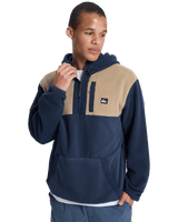 Ocean View Mix Up Hooded Fleece Jacket in Dark Navy