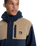 Ocean View Mix Up Hooded Fleece Jacket in Dark Navy