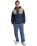 Ocean View Mix Up Hooded Fleece Jacket in Dark Navy