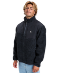 Shallow Water Full Zip Fleece Jacket in Indian Ink Heather