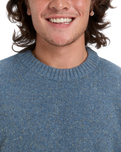 The Quiksilver Mens Slow Song Neppy Jumper in Ashley Blue