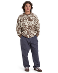 The Quiksilver Mens Hall City Jacquard Jumper in Chocolate Brown Terreau Desert