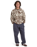 The Quiksilver Mens Hall City Jacquard Jumper in Chocolate Brown Terreau Desert