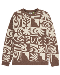 The Quiksilver Mens Hall City Jacquard Jumper in Chocolate Brown Terreau Desert