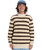 The Quiksilver Mens Lagos Stripe Jumper in Chocolate Brown Stripes