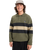 The Quiksilver Mens Cooper Polo Sweatshirt in Loden Green Rugby Polo Stripe