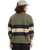 The Quiksilver Mens Cooper Polo Sweatshirt in Loden Green Rugby Polo Stripe