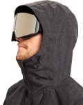 The Quiksilver Mens High In The Hood Technical Snow Jacket in True Black