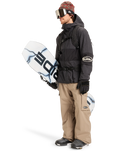 The Quiksilver Mens High In The Hood Technical Snow Jacket in True Black