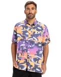 The Quiksilver Mens Safe Paradise Shirt in Vintage Violet Biophilia