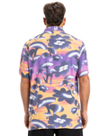 The Quiksilver Mens Safe Paradise Shirt in Vintage Violet Biophilia