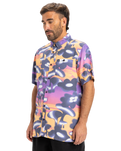 The Quiksilver Mens Safe Paradise Shirt in Vintage Violet Biophilia