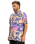 The Quiksilver Mens Safe Paradise Shirt in Vintage Violet Biophilia
