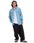 The Quiksilver Mens Bozeman Denim Shirt in Flint Stone
