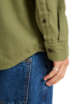The Quiksilver Mens Motherfly Solid Shirt in Loden Green