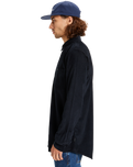 The Quiksilver Mens Smoke Trail Corduroy Shirt in Black
