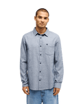 The Quiksilver Mens Motherfly Heather Shirt in Dark Navy Heather