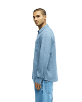 The Quiksilver Mens Motherfly Heather Shirt in Dark Navy Heather