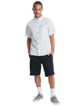 The Quiksilver Mens Apero Classic Shirt in Bone White Small Geo