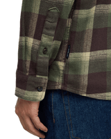 The Quiksilver Mens Motherfly Plaid Shirt in Grape Leaf
