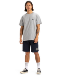 The Quiksilver Mens Basic T-Shirt in Light Grey Heather