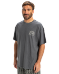 The Quiksilver Mens Freedom Swell T-Shirt in Iron Gate