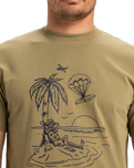 The Quiksilver Mens EV Tuned Out T-Shirt in Aloe