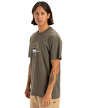 The Quiksilver Mens Skull Lines T-Shirt in Grape Leaf